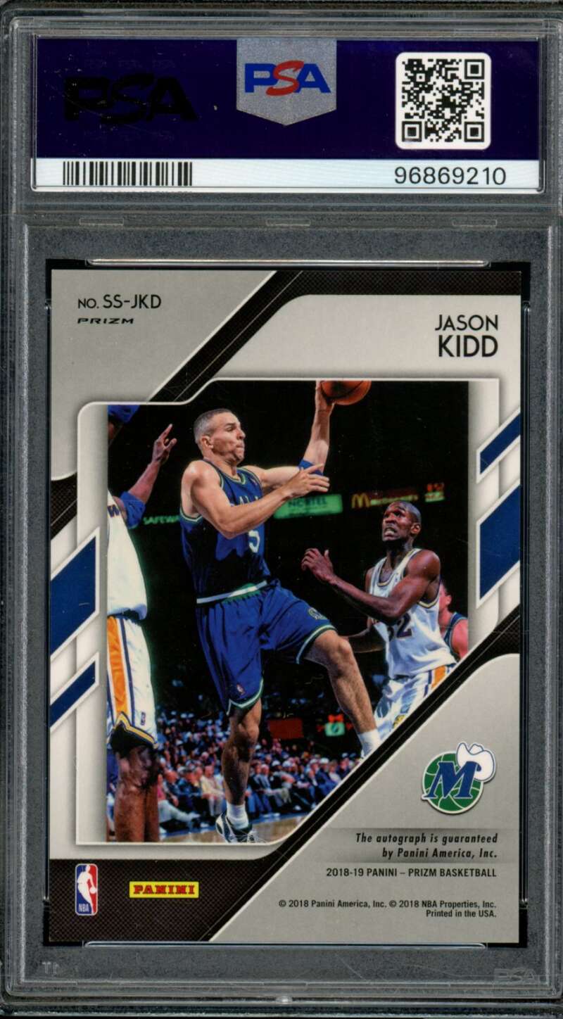 Jason Kidd 2018 Panini Prizm Sensational Sig Choice Prizm (pop 2) #SSJKD PSA 9 Image 2