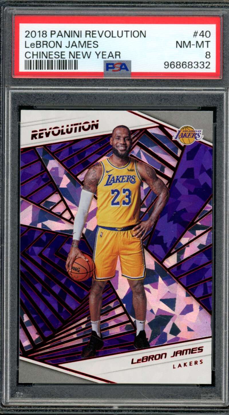 LeBron James Card 2018-19 Panini Revolution Chinese New Year #40 PSA 8 Image 1