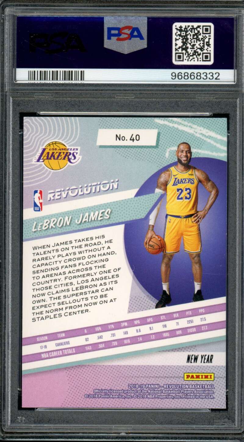 LeBron James Card 2018-19 Panini Revolution Chinese New Year #40 PSA 8 Image 2