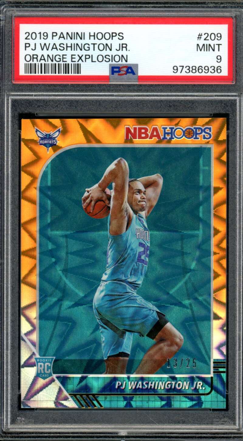 PJ Washington Rookie 2019-20 Hoops Orange Explosion (13/25) (pop 1) #209 PSA 9 Image 1