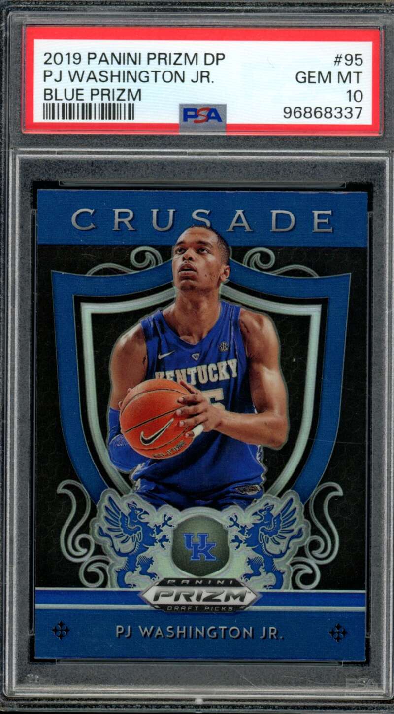 PJ Washington Rookie Card 2019-20 Panini Prizm DP Blue Prizm Crusade #95 PSA 10 Image 1