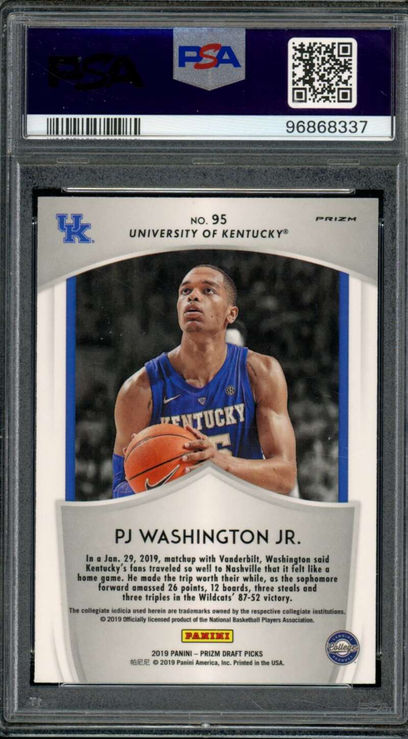 PJ Washington Rookie Card 2019-20 Panini Prizm DP Blue Prizm Crusade #95 PSA 10 Image 2