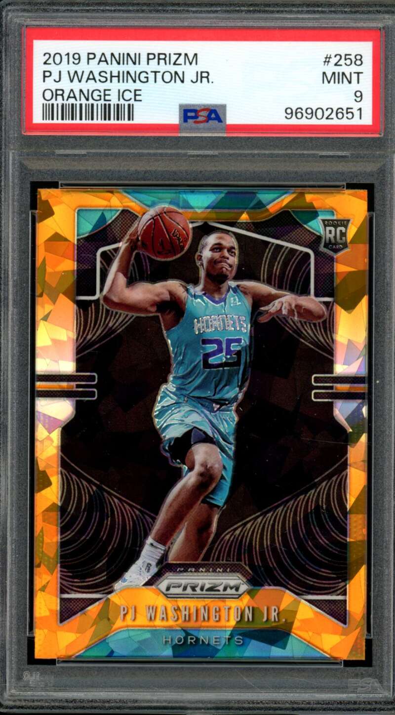 PJ Washington Jr. Rookie 2019-20 Panini Prizm Orange Ice #258 PSA 9 Image 1