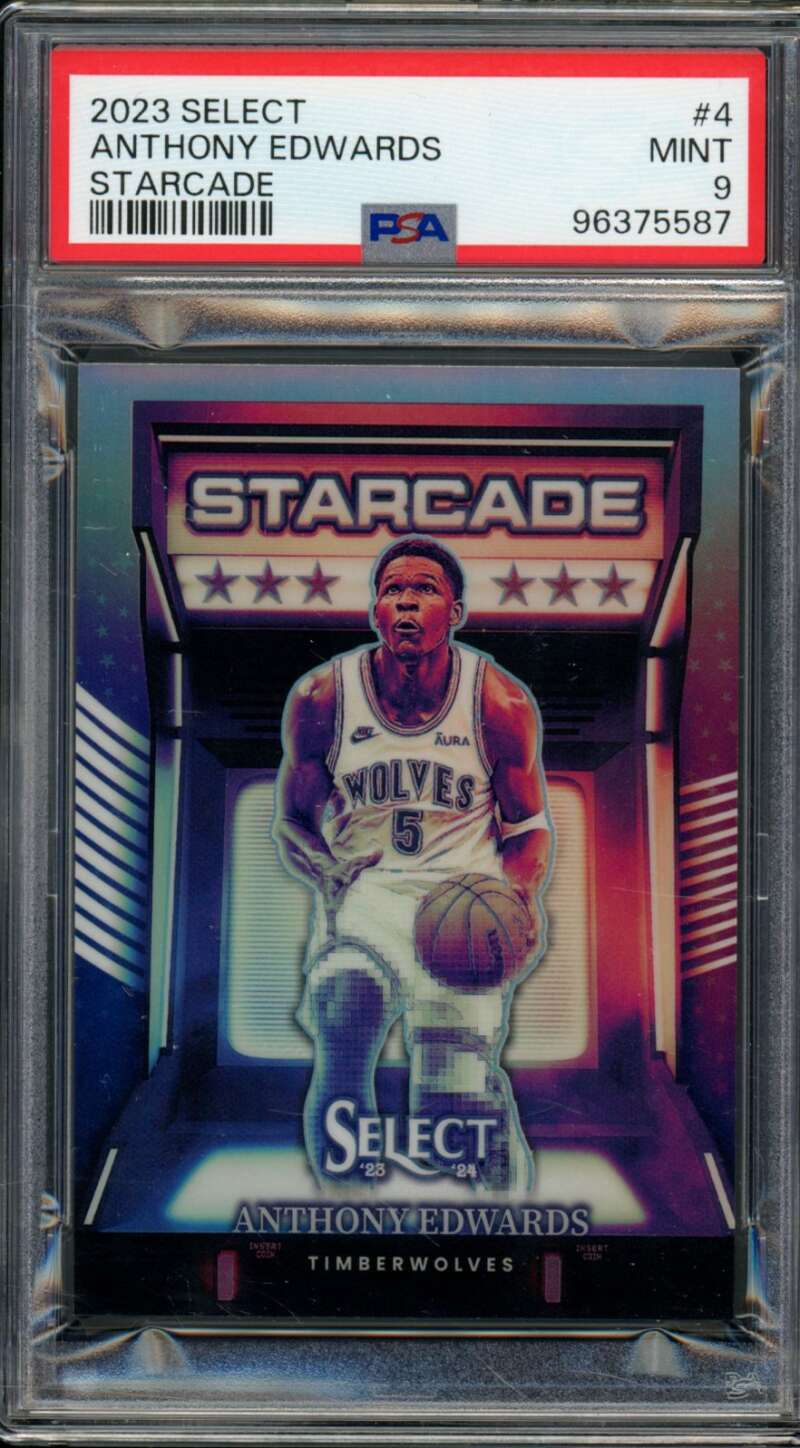 Anthony Edwards Card 2023-24 Select Starcade #4 PSA 9 Image 1