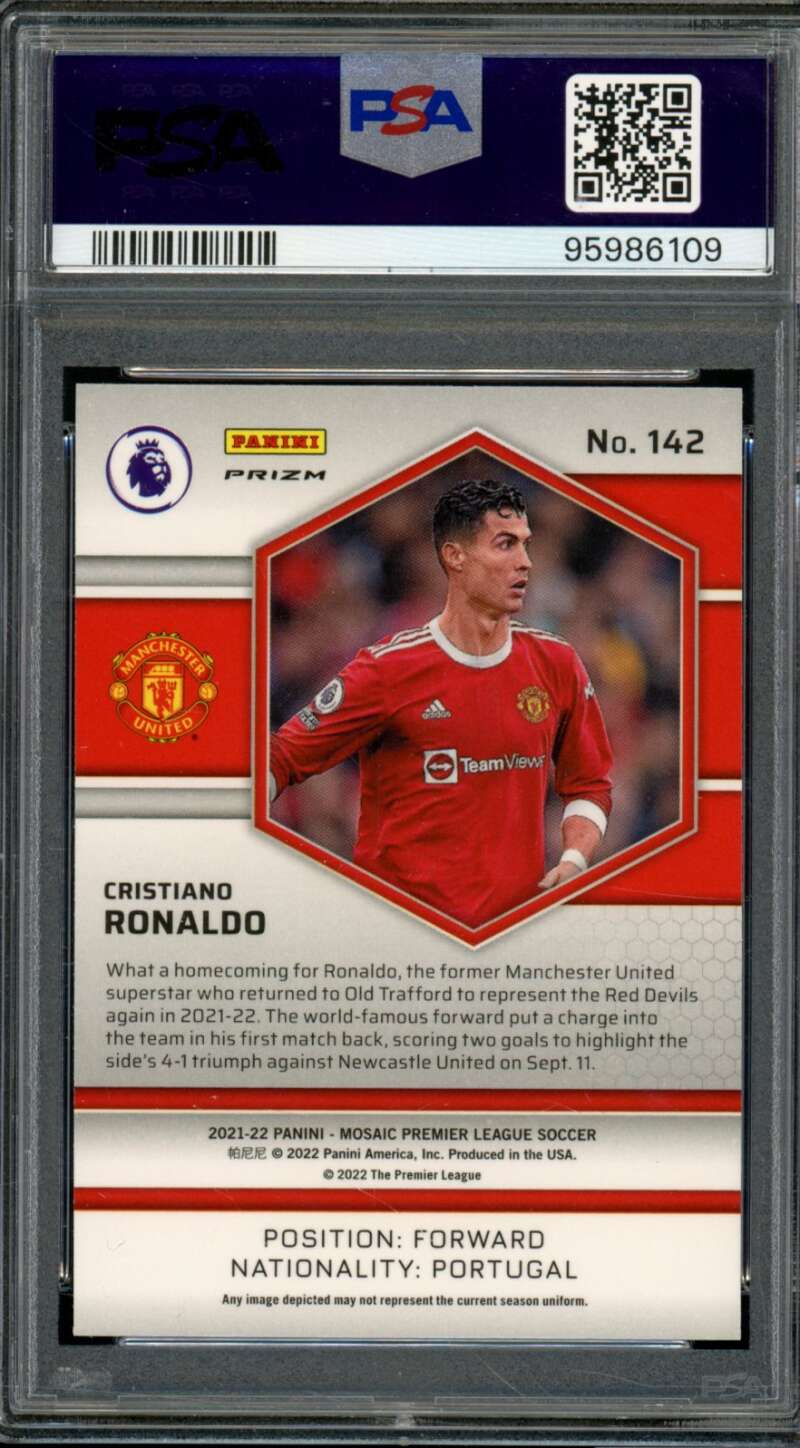 Cristiano Ronaldo Card 2021-22 Mosaic P/L Mosaic #142 PSA 10 Image 2