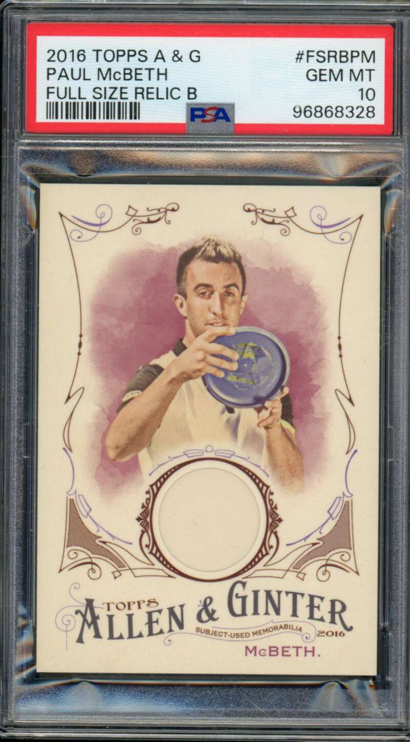 Paul McBeth Card 2016 Topps A &amp; G #FSRBPM PSA 10 Image 1