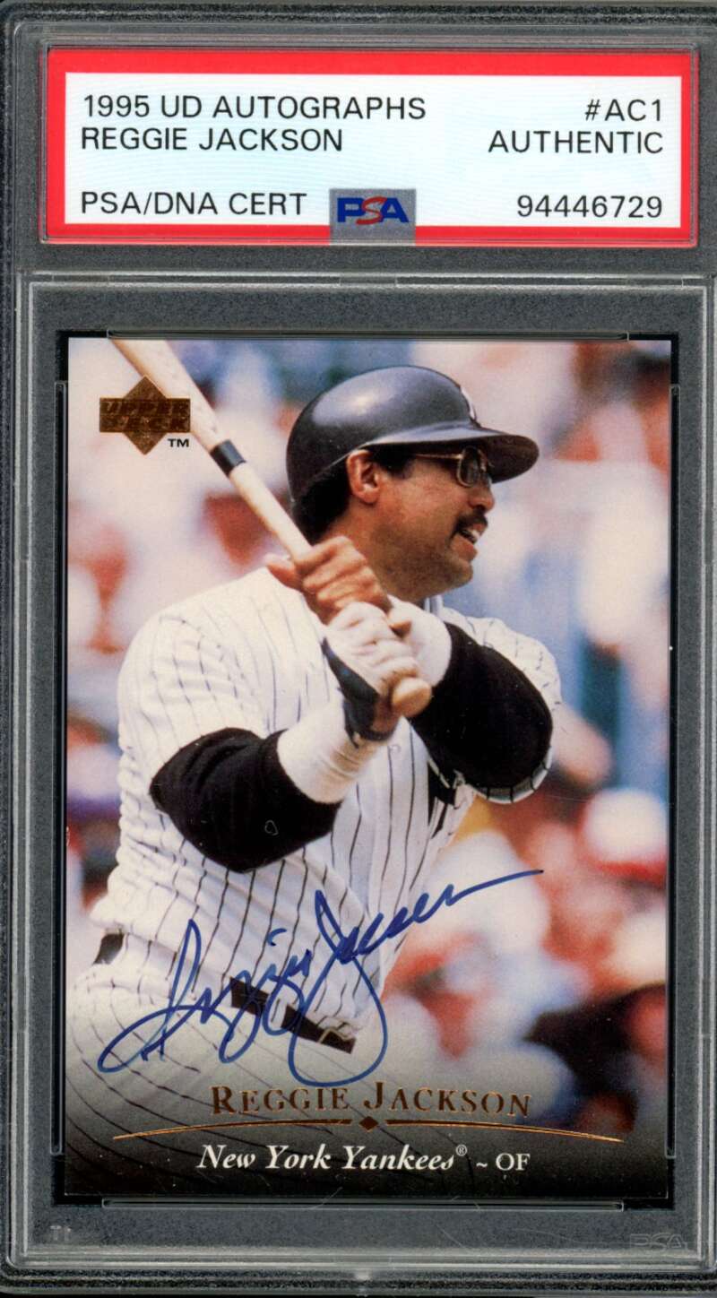 Reggie Jackson Card 1995 UD Autographs Authentic #AC1 PSA/DNA Certified Image 1