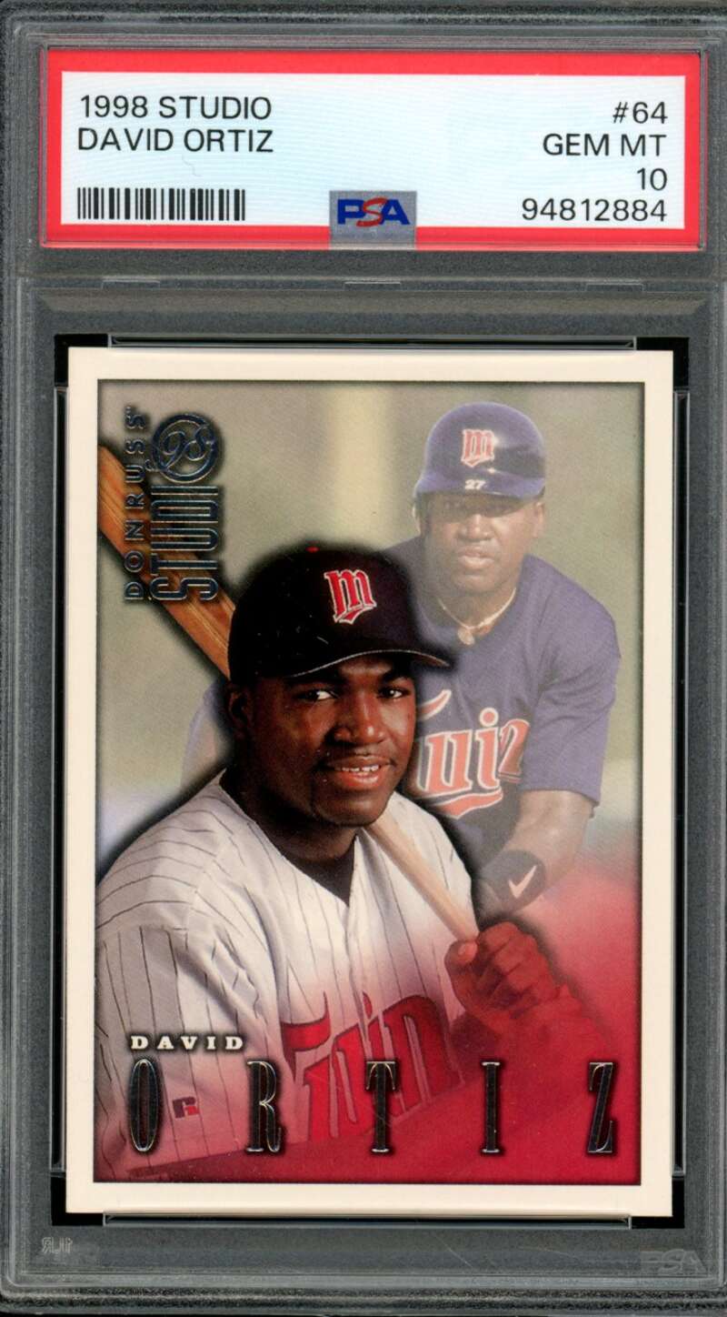 David Ortiz Rookie Card 1998 Studio #64 PSA 10 Image 1