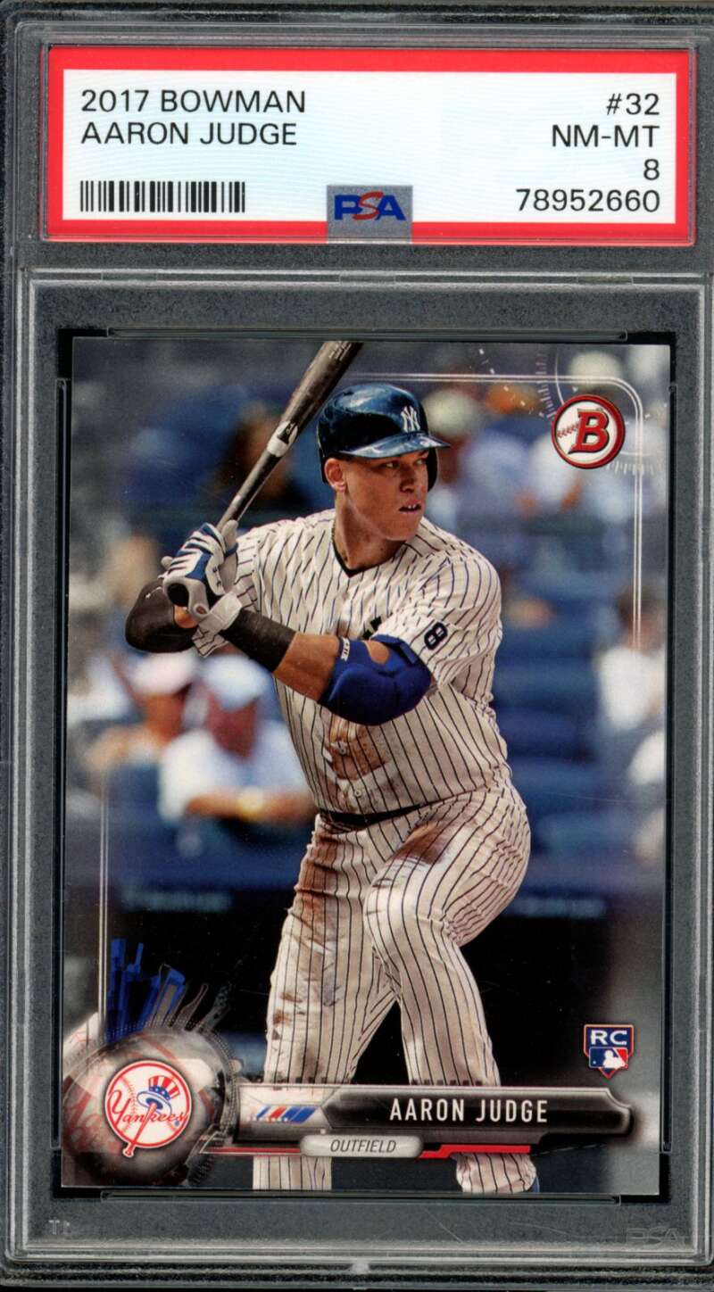 Aaron Judge Rookie Card 2017 Bowman #32 PSA 8 Image 1