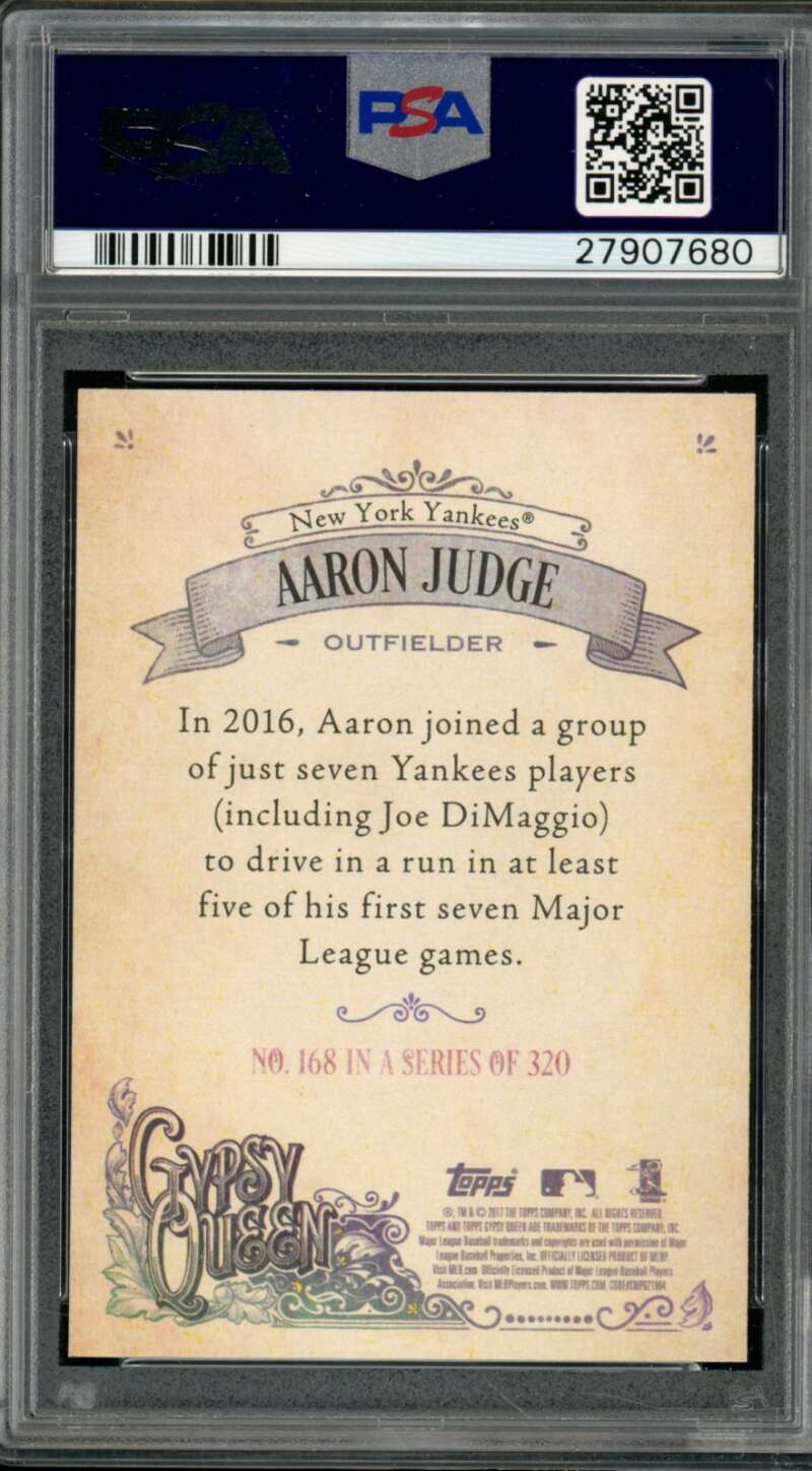 Aaron Judge Rookie Card 2017 Topps Gypsy Queen #168 PSA 9 Image 2