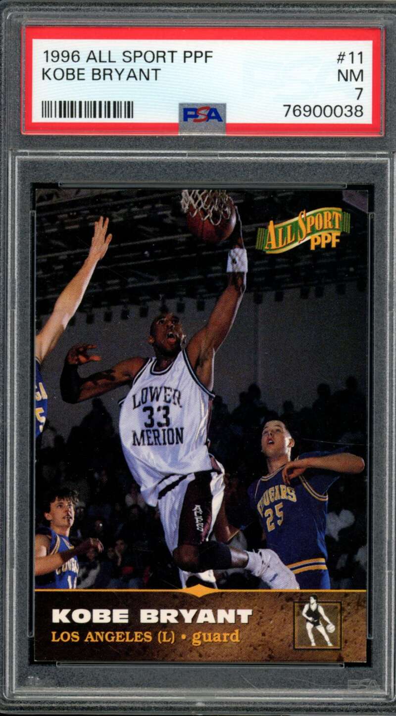 Kobe Bryant Rookie Card 1996-97 All Sport Ppf #11 PSA 7 Image 1