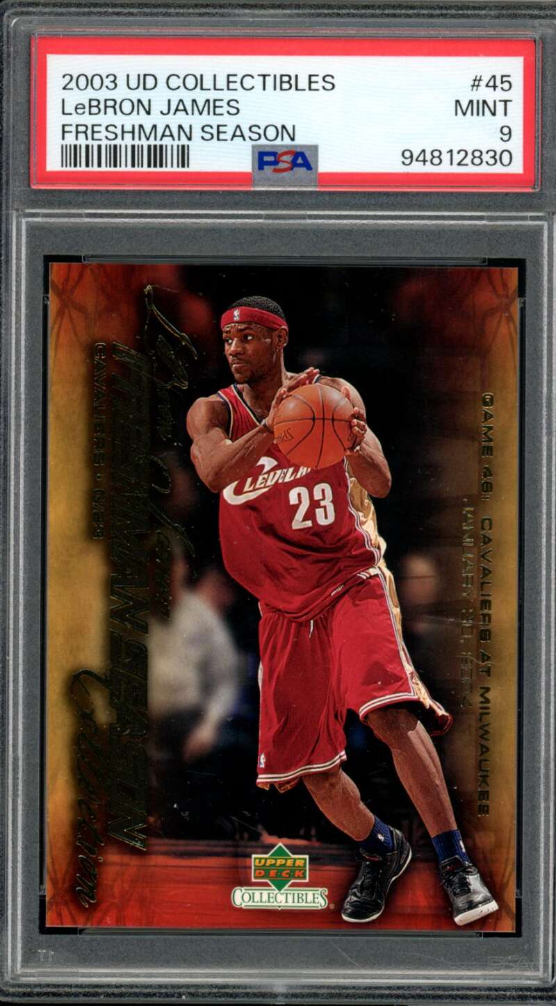 LeBron James Rookie Card 2003 UD Collectibles Freshman Season #45 PSA 9 Image 1