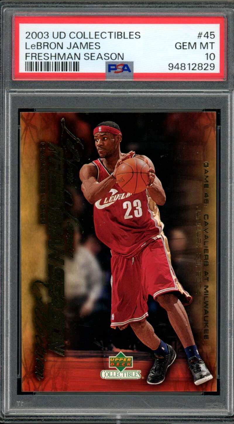 LeBron James Rookie Card 2003 UD Collectibles Freshman Season #45 PSA 10 Image 1