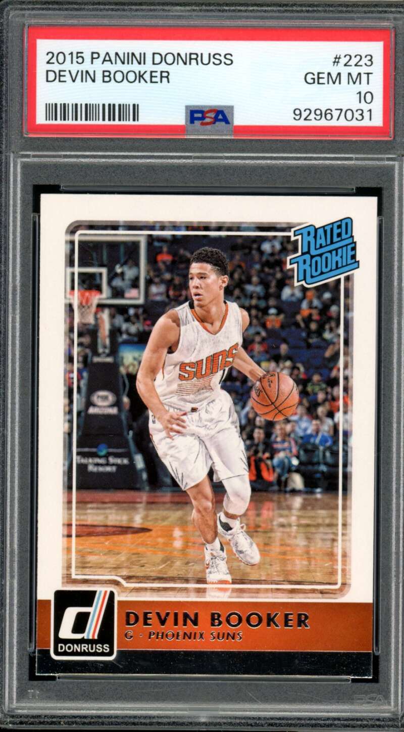 Devin Booker Rookie Card 2015-16 Panini Donruss #223 PSA 10 Image 1