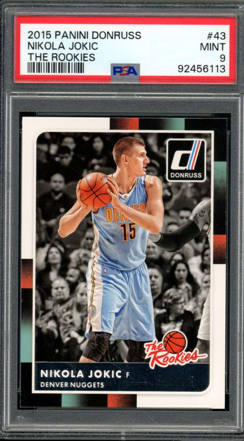 Nikola Jokic Rookie Card 2015-16 Panini Donruss The Rookies #43 PSA 9 Image 1