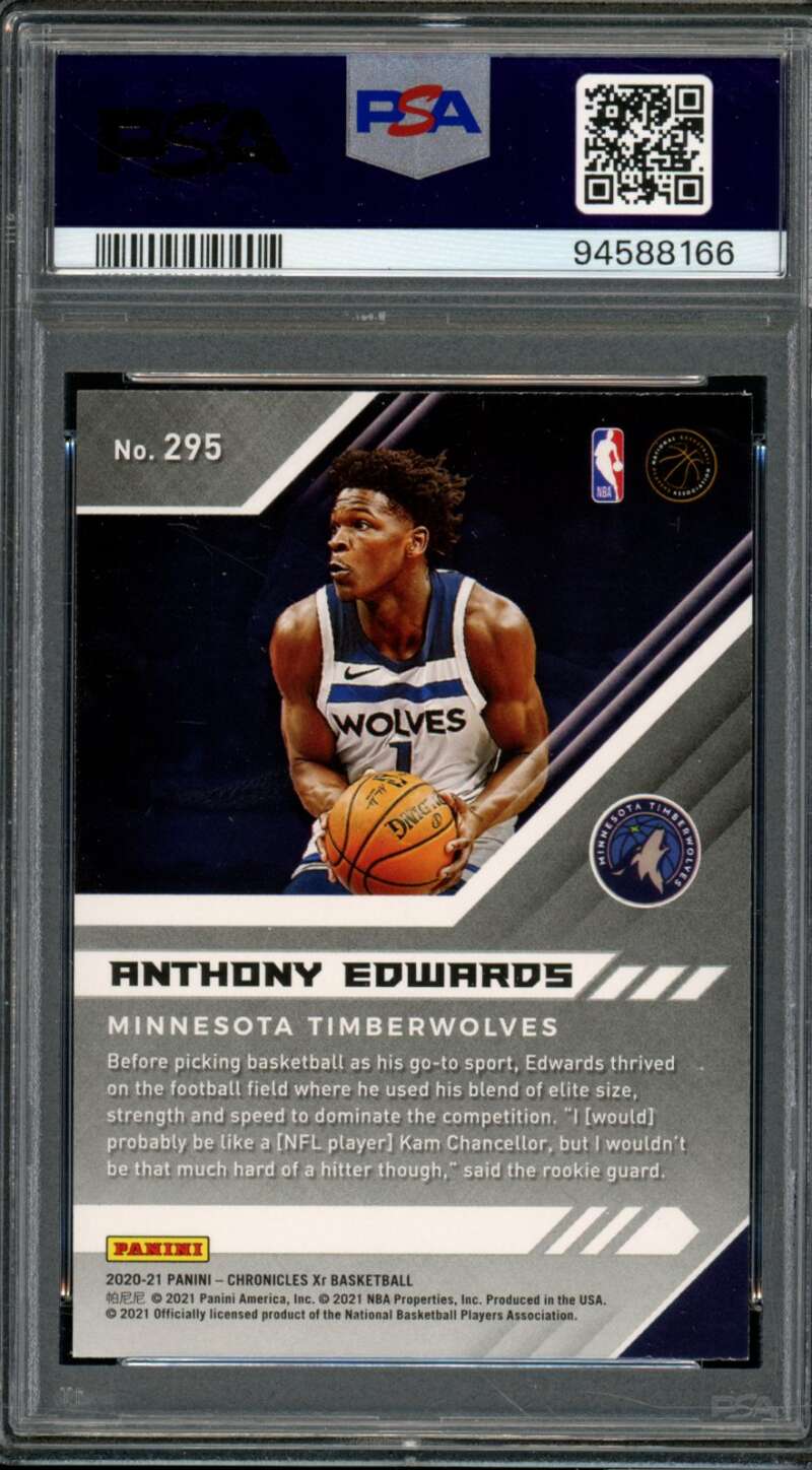 Anthony Edwards Rookie Card 2020-21 Chronicles #295 PSA 9 Image 2