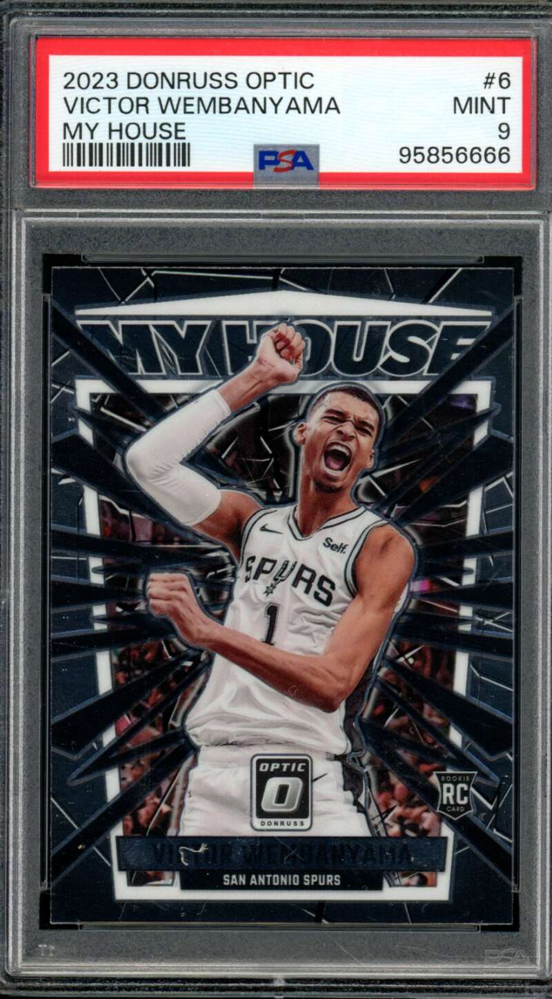 Victor Wembanyama Rookie Card 2023-24 Donruss Optic My House #6 PSA 9 Image 1