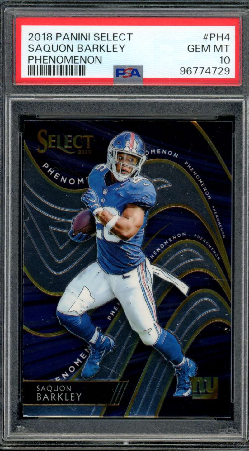 Saquon Barkley Rookie Card 2018 Panini Select Phenomenon #PH4 PSA 10 Image 1