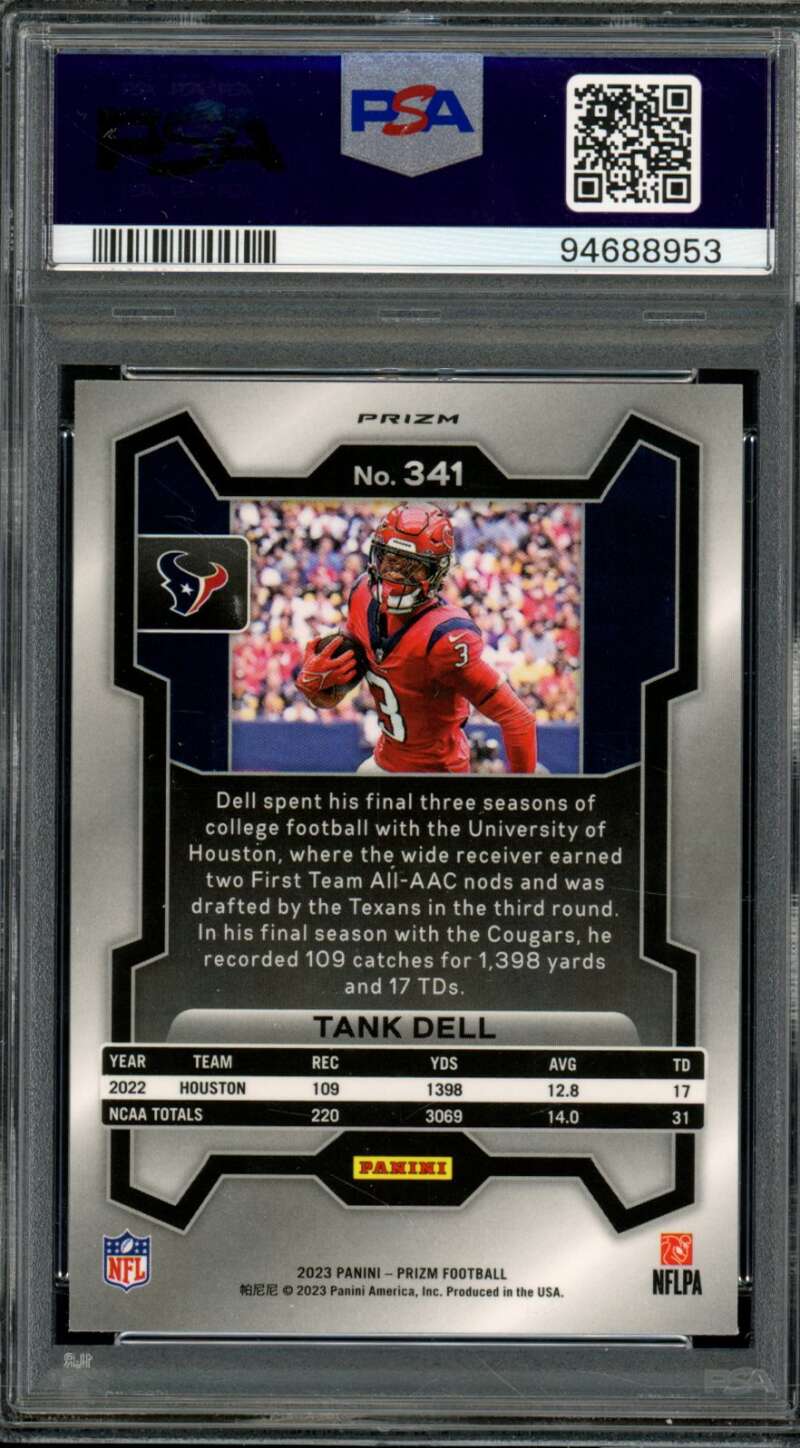 Tank Dell Rookie Card 2023 Prizm Disco Prizm #341 PSA 9 Image 2