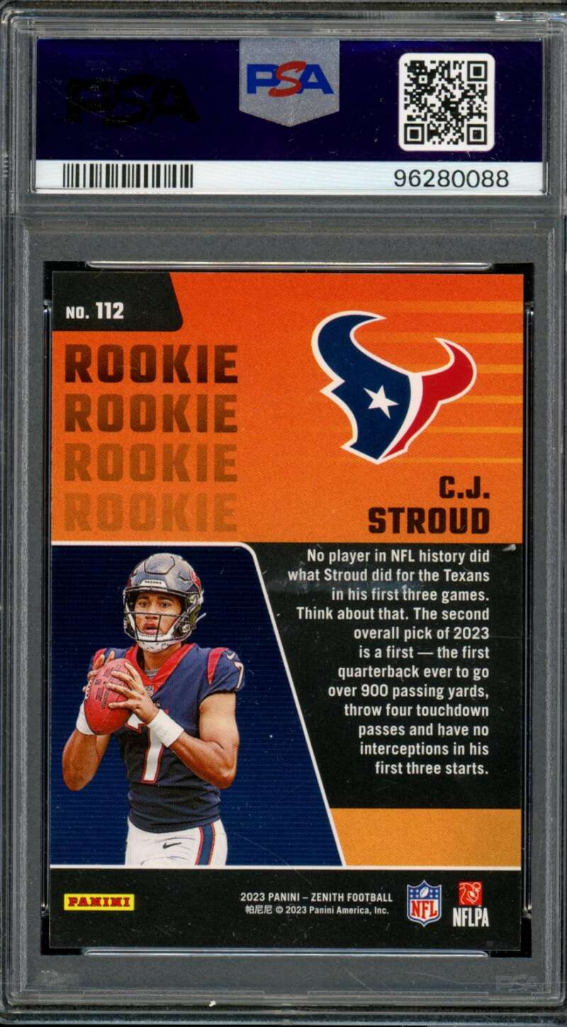 C.J. Stroud Rookie Card 2023 Zenith #112 PSA 9 Image 2