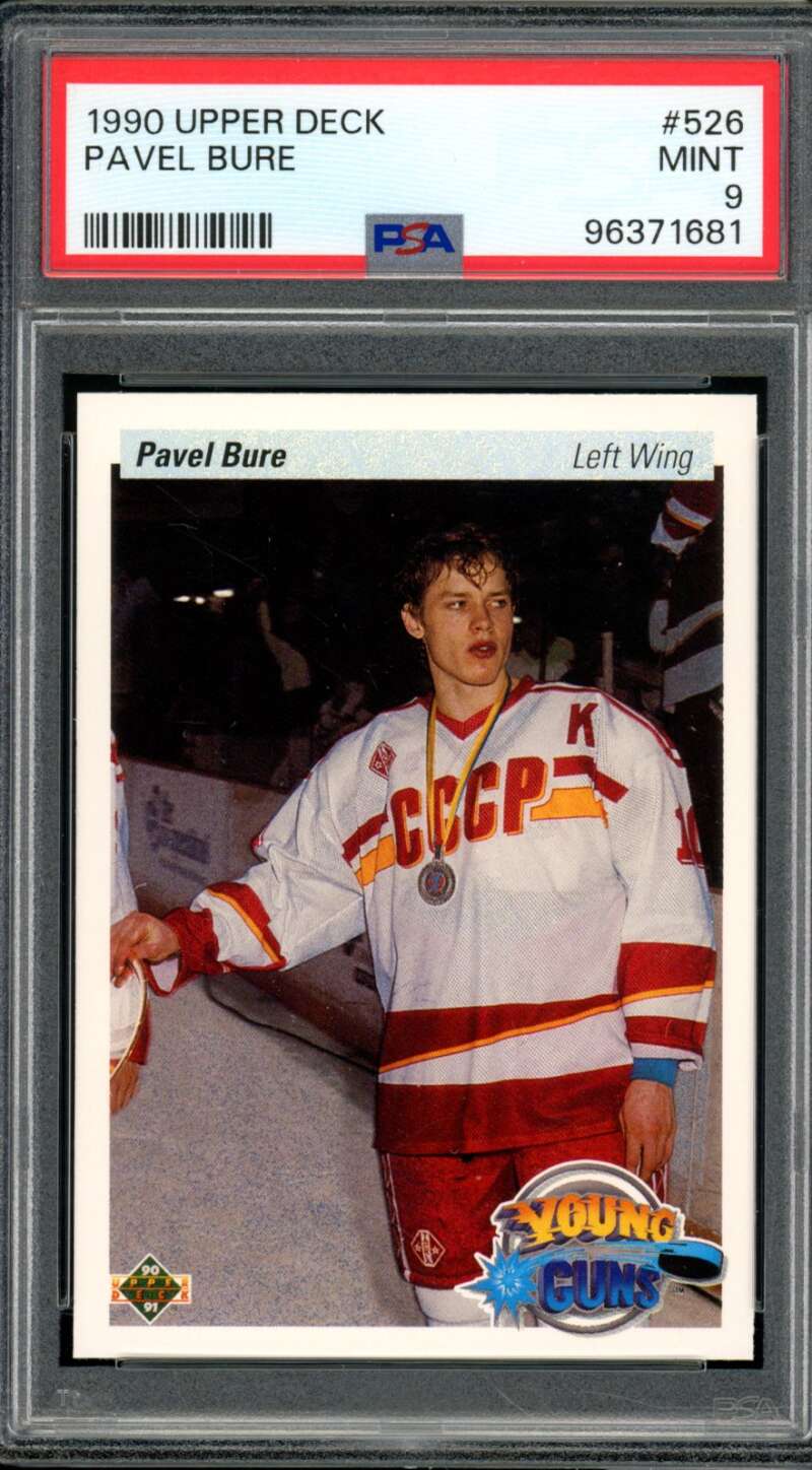 Pavel Bure Rookie Card 1990-91 Upper Deck #526 PSA 9 Image 1