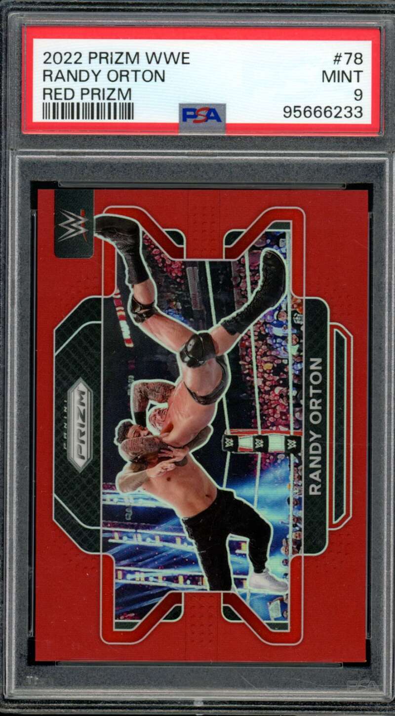 Randy Orton Card 2022 Prizm Red Prizm #78 PSA 9 Image 1