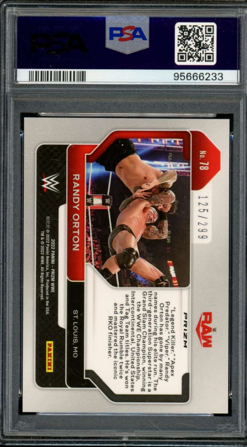 Randy Orton Card 2022 Prizm Red Prizm #78 PSA 9 Image 2