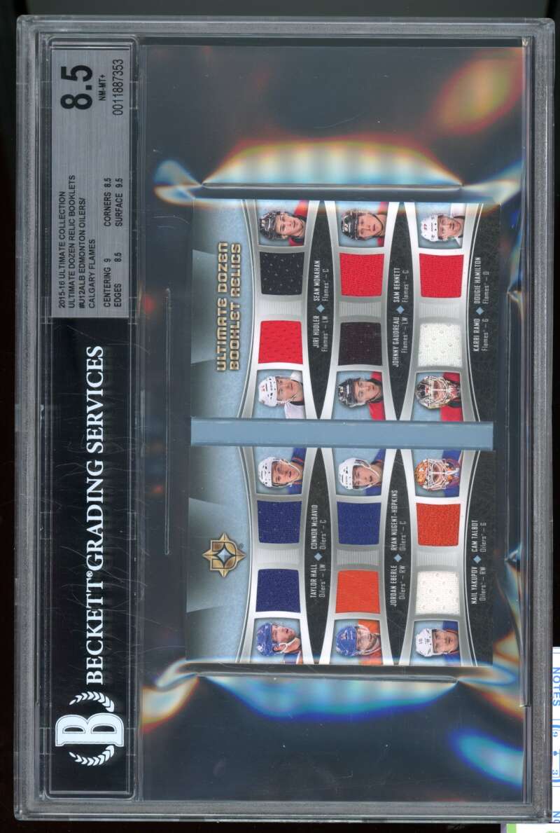 Connor Mcdavid / Nugent Hopkins Rookie 2015 UC Dozen Relic Booklets #12 BGS 8.5 Image 1