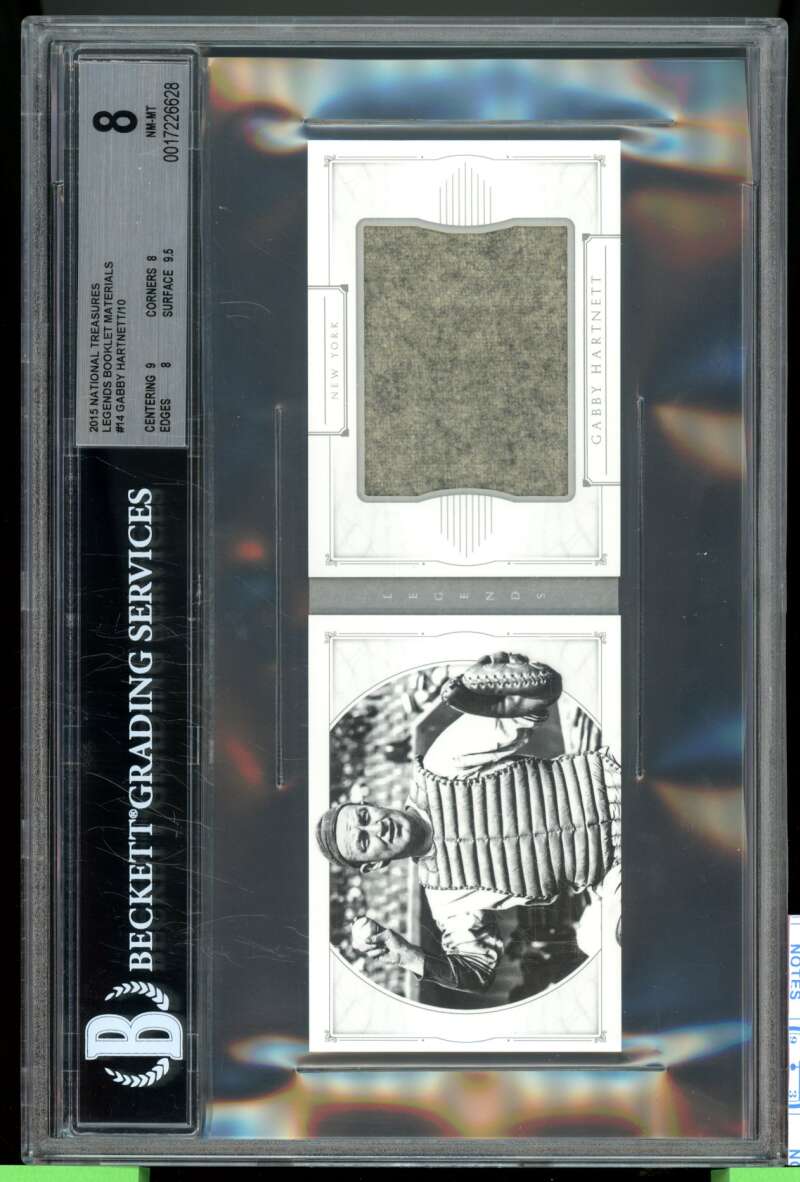 Gabby Harnett 2015 National Treasures Legends Booklet Materials (1/10) BGS 8 Image 1