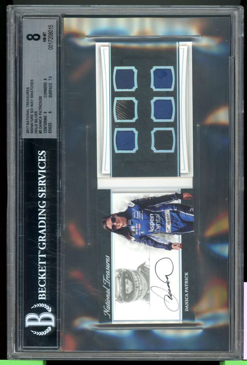 Danica Patrick 2017 National Treasures Signature Six Way Swatches (14/20) BGS 8 Image 1