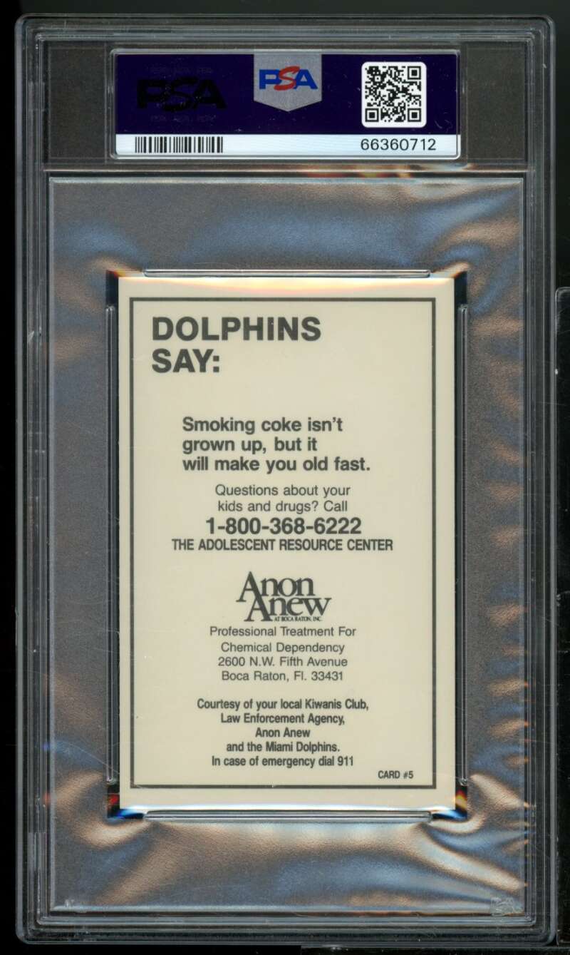 Dan Marino Card 1986 Dolphins Police #5 PSA 9 Image 2