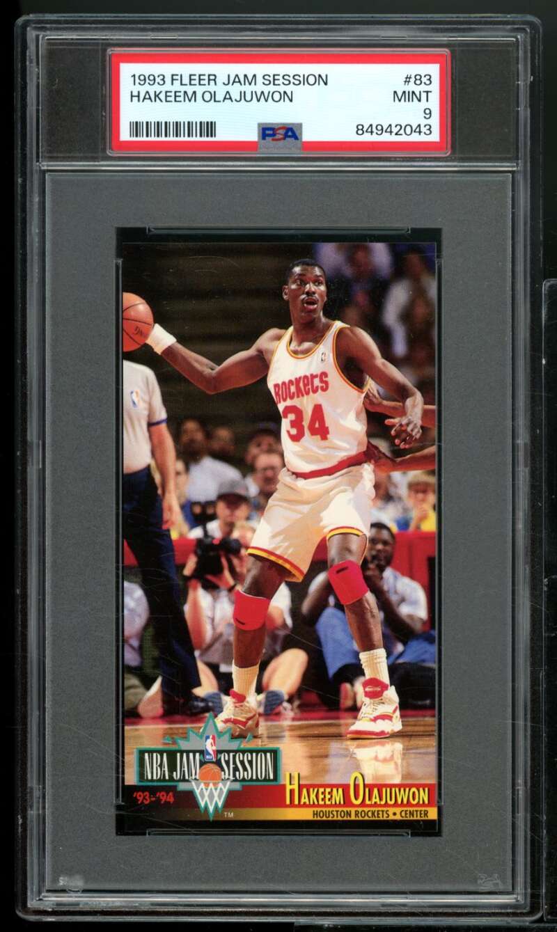 Hakeem Olajuwon Card 1993-94 Fleer Jam Session #83 PSA 9 Image 1