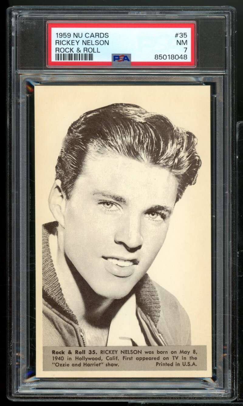 Rickey Nelson Card 1959 Nu Cards Rock Roll #35 PSA 7 Image 1