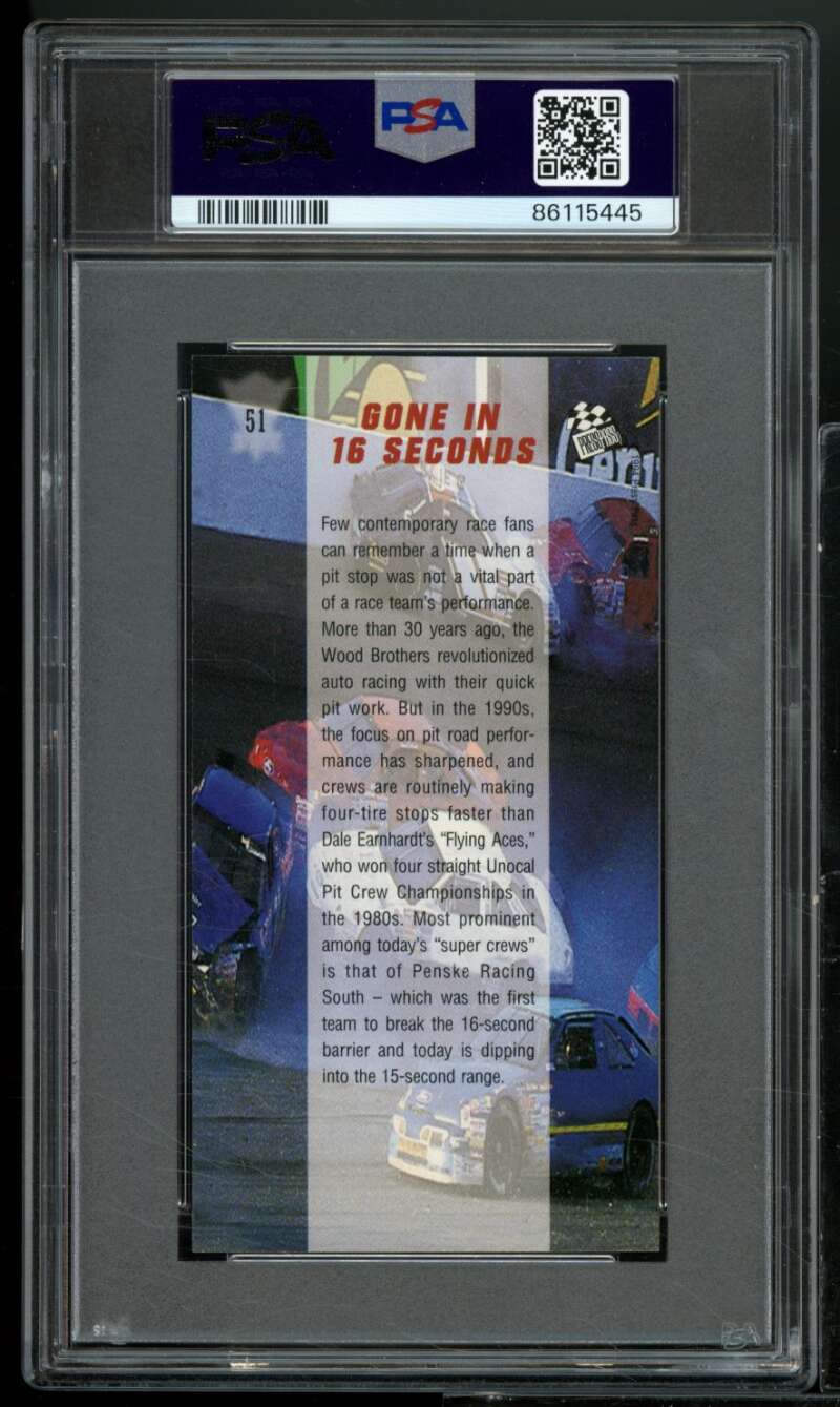 Gone In 16 Seconds Card 1994 Press Pass Optimal XL (pop 2) #51 PSA 9 Image 2