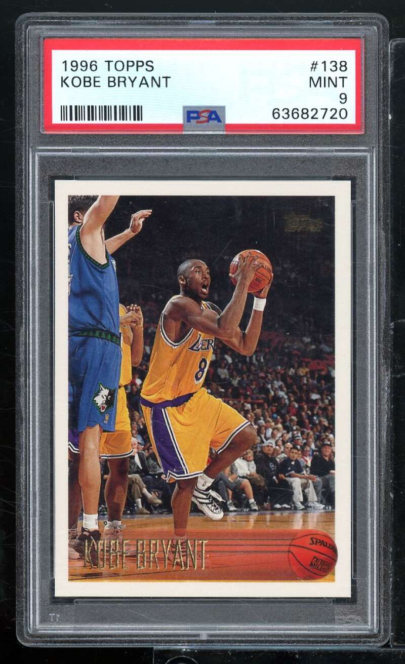 Kobe Bryant Rookie Card 1996-97 Topps #138 PSA 9 Image 1