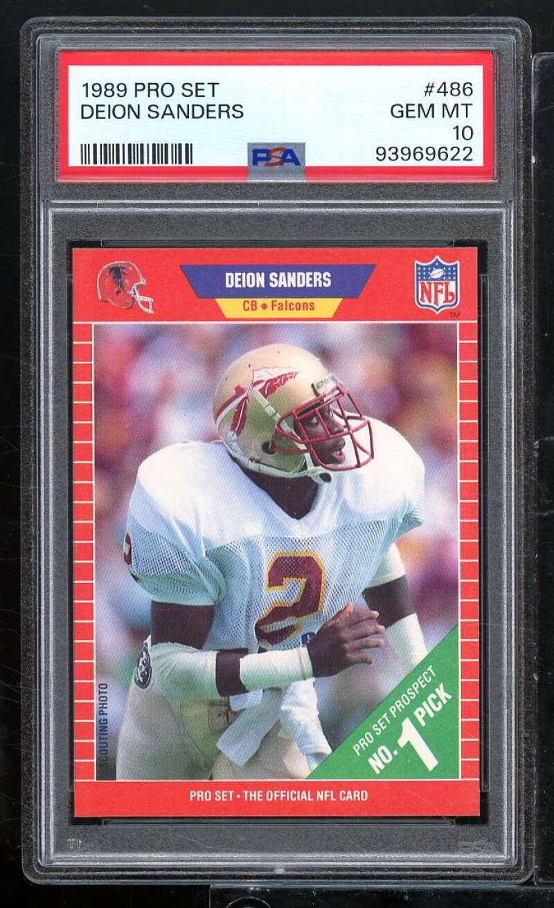 Deion Sanders Rookie Card 1989 Pro Set #486 PSA 10 Image 1