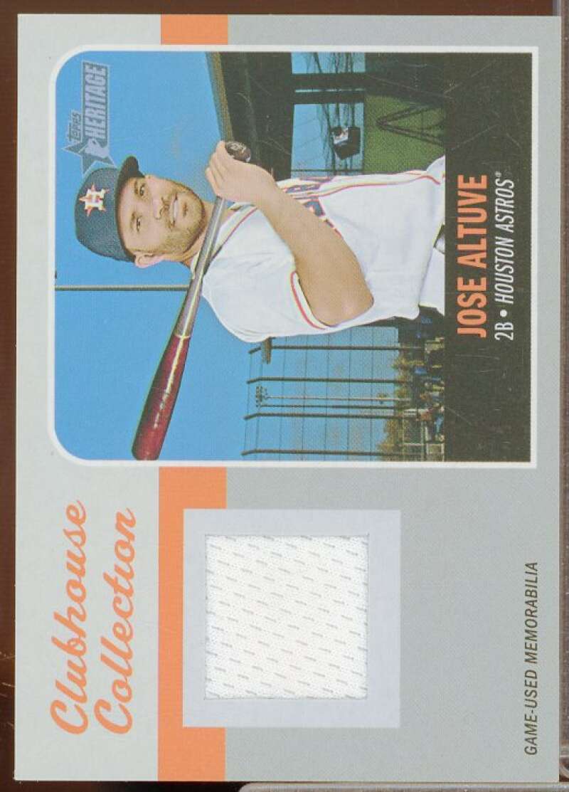 Jose Altuve Card 2019 Topps Heritage Clubhouse Collection Relics #CCRJAL  Image 1