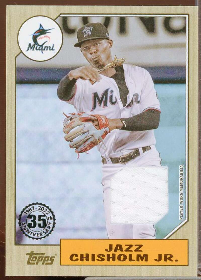 Jazz Chisholm Jr. Card 2022 Topps '87 Topps Relics #87RJC  Image 1