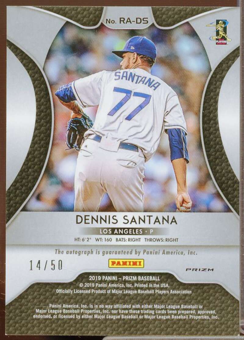 Dennis Santana Rookie 2019 Panini Prizm Rookie Autographs Prizms Snake Skin #47  Image 2