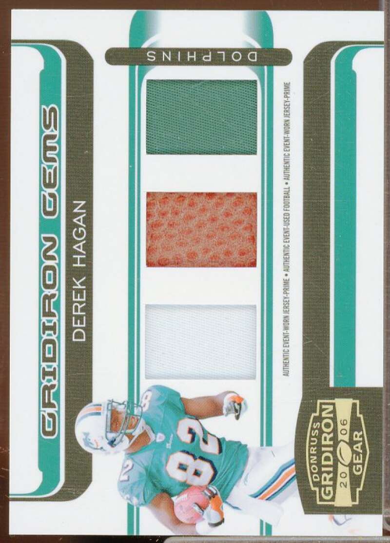 Derek Hagan Card 2006 Donruss Gridiron Gear Rookie Jerseys Trios #217  Image 1