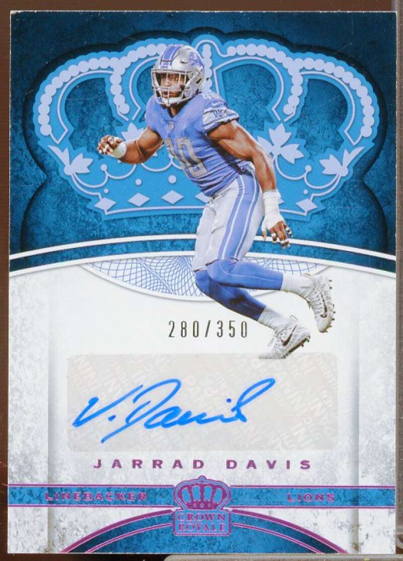 Jarrad Davis/350 Card 2017 Crown Royale Platinum Rookie Autographs Pink #17  Image 1