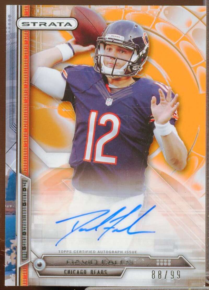 David Fales Rookie Card 2014 Topps Strata Autographs Topaz #101  Image 1