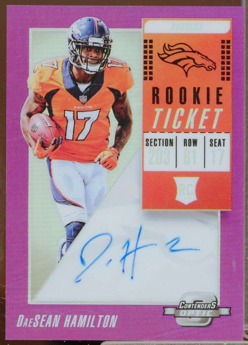 DaeSean Hamilton AU/99 Rookie Card 2018 Panini Contenders Optic Purple #132  Image 1