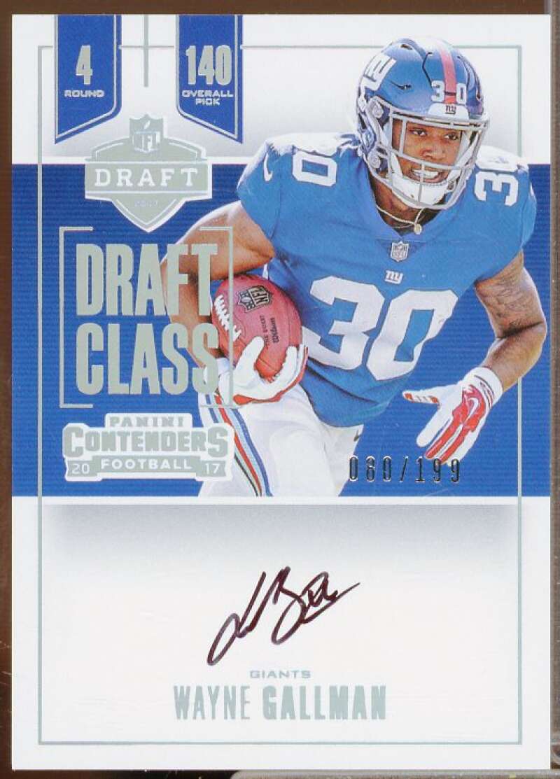 Wayne Gallman/199 Rookie Card 2017 Panini Contenders Draft Class Autographs #16  Image 1