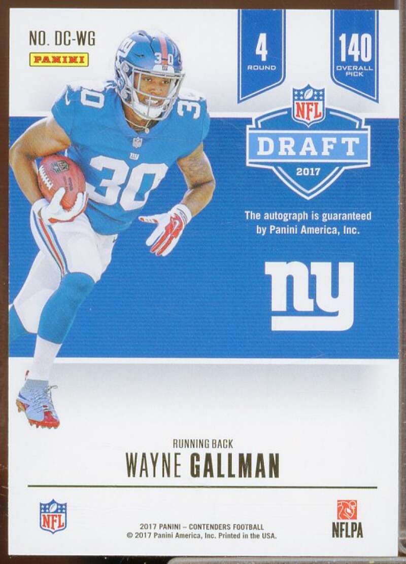 Wayne Gallman/199 Rookie Card 2017 Panini Contenders Draft Class Autographs #16  Image 2