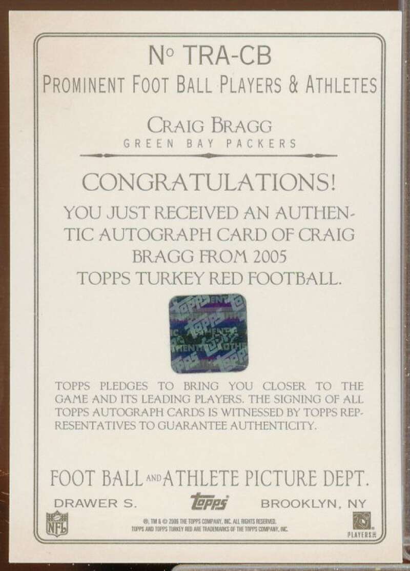 Craig Bragg C Rookie Card 2005 Topps Turkey Red Autographs Gray #TRACB  Image 2