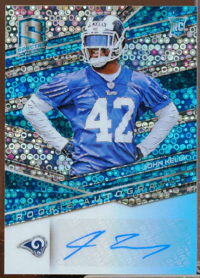 John Kelly AU Rookie Card 2018 Panini Spectra Neon Blue #198  Image 1