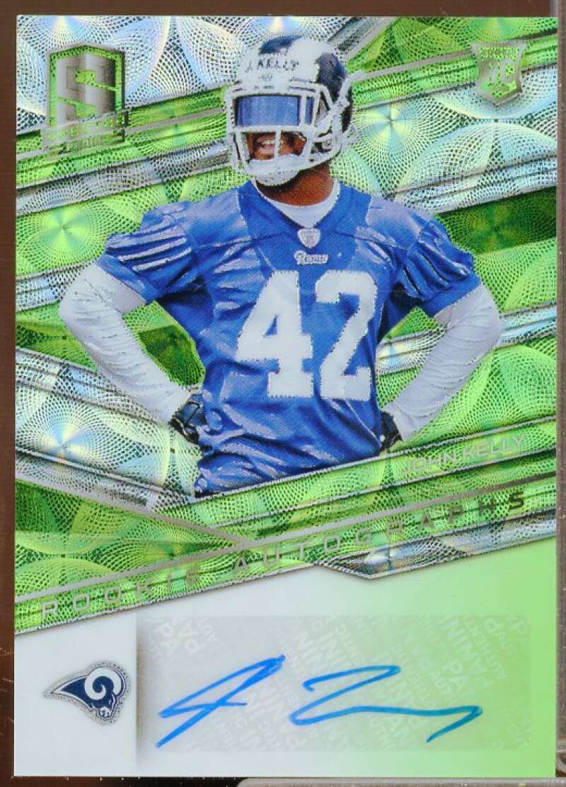 John Kelly AU Rookie Card 2018 Panini Spectra Neon Green #198  Image 1