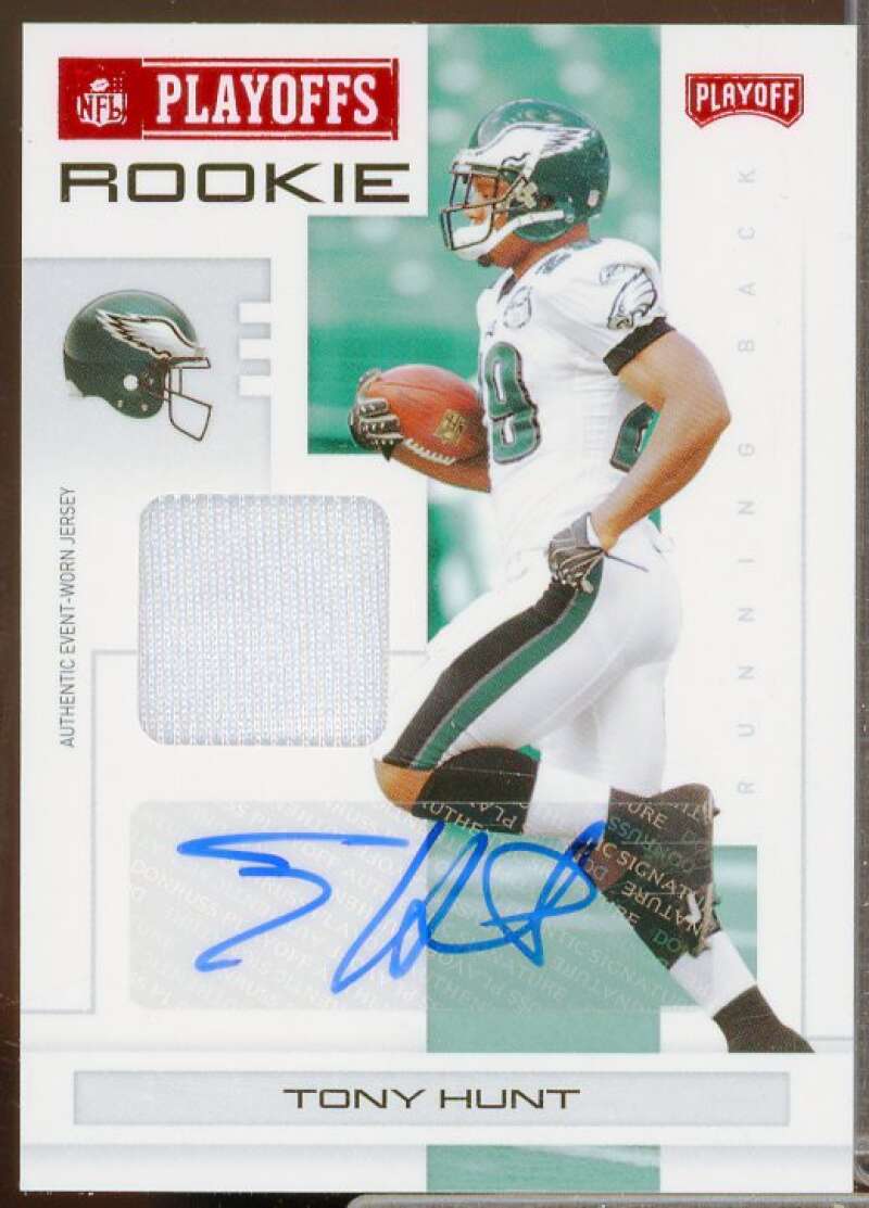 Tony Hunt Rookie Card 2007 Playoff NFL Playoffs Material Signatures Red #131  Image 1