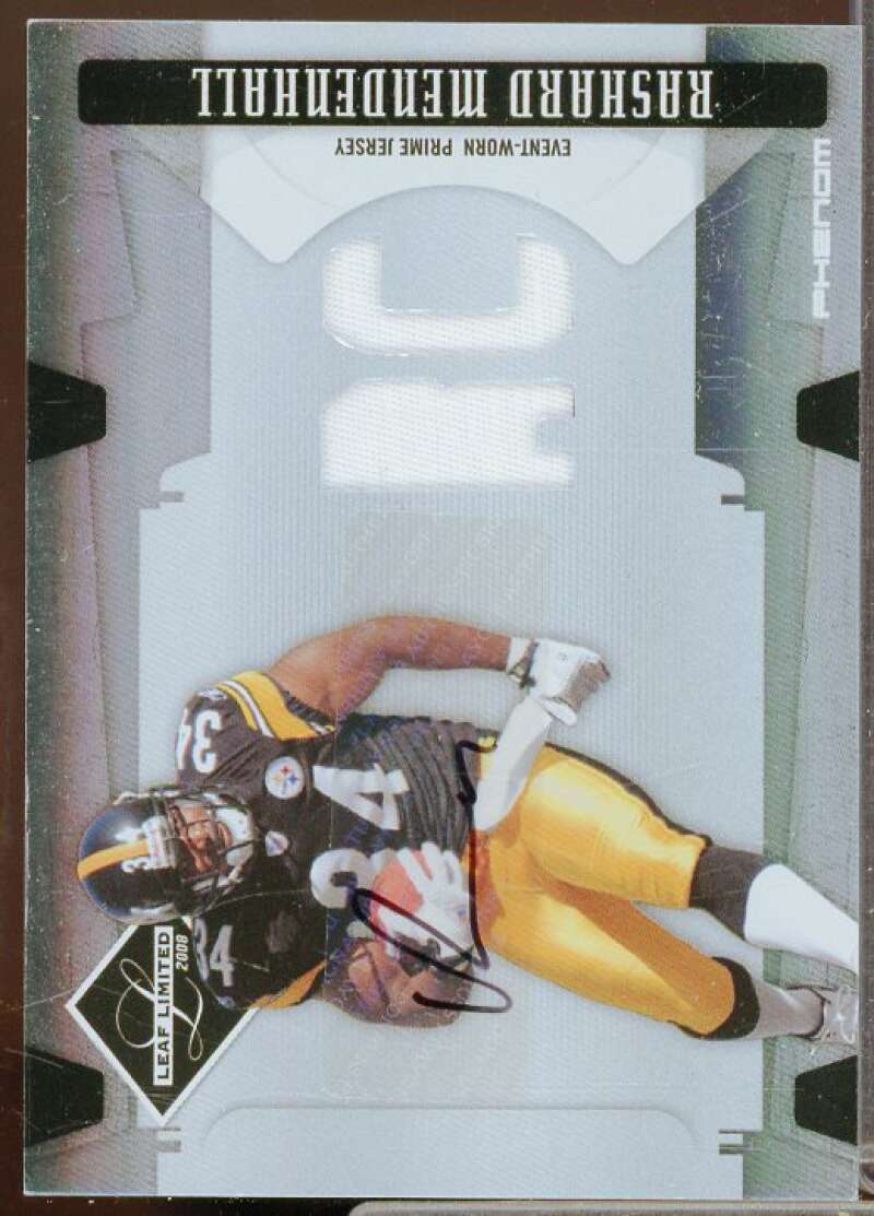 Rashard Mendenhall JSY AU Rookie Card 2008 Leaf Limited #332  Image 1